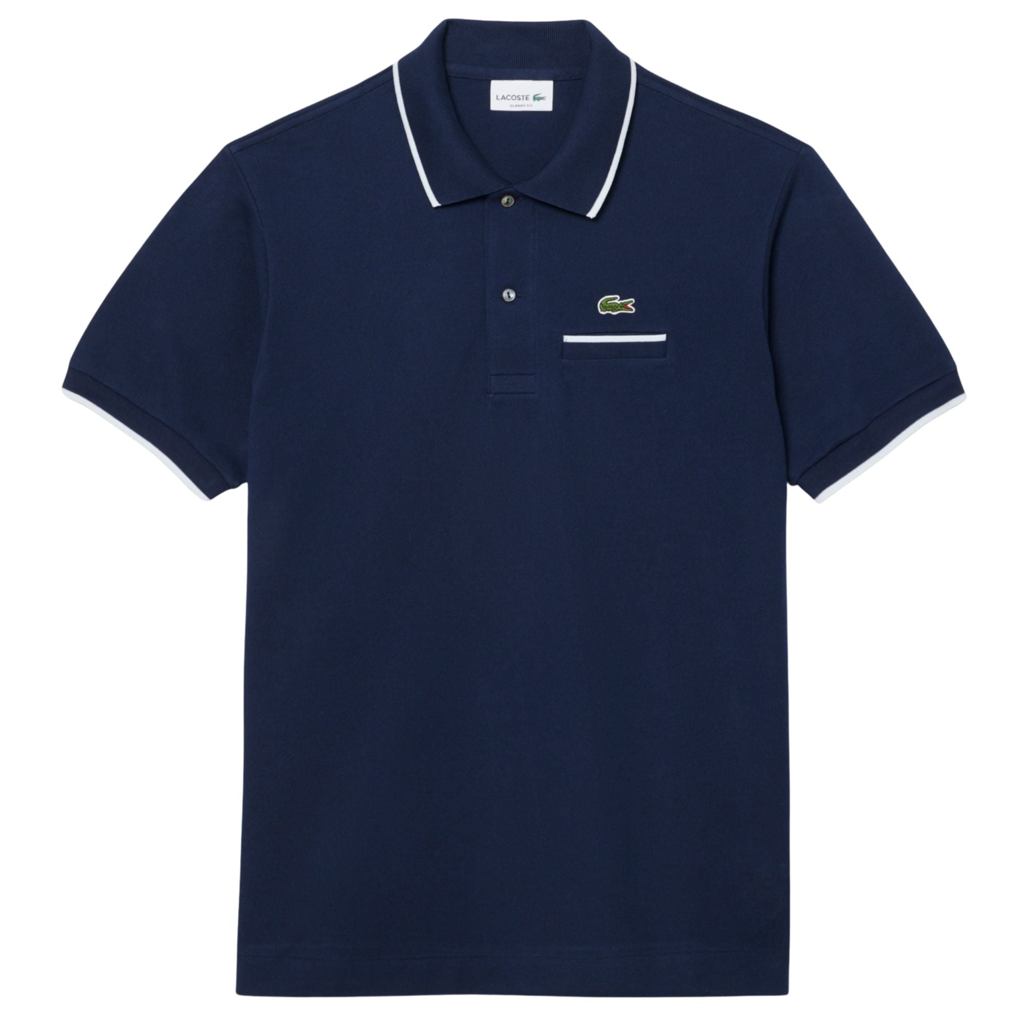 Classic Fit Pocket Accent Polo Shirt - Navy