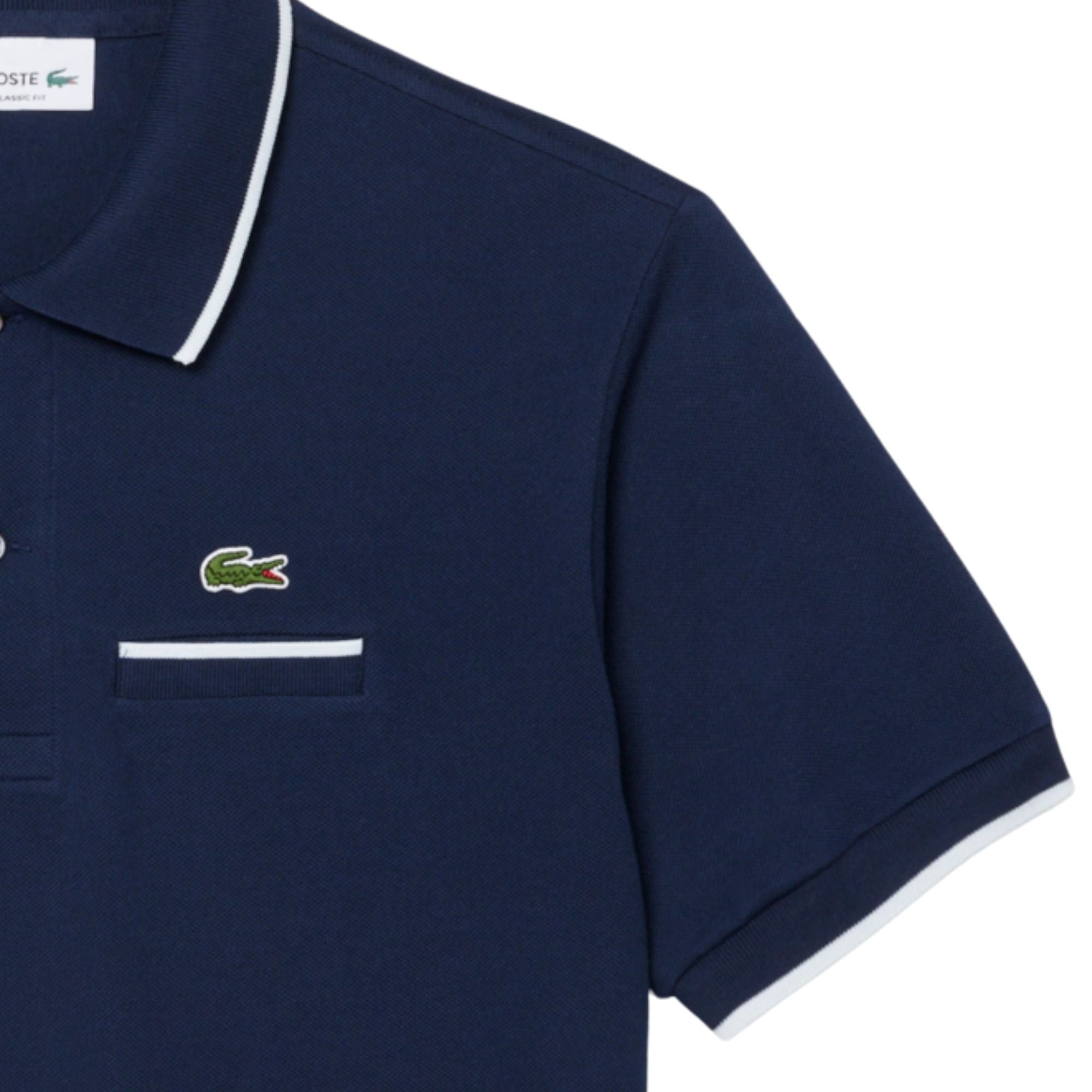 Classic Fit Pocket Accent Polo Shirt - Navy