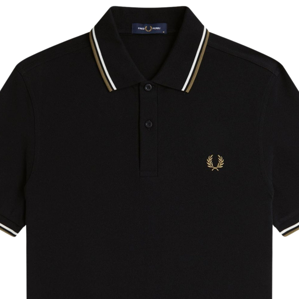 Fred Perry M3600 Twin Tipped Polo - Black/Snow White/Bronze