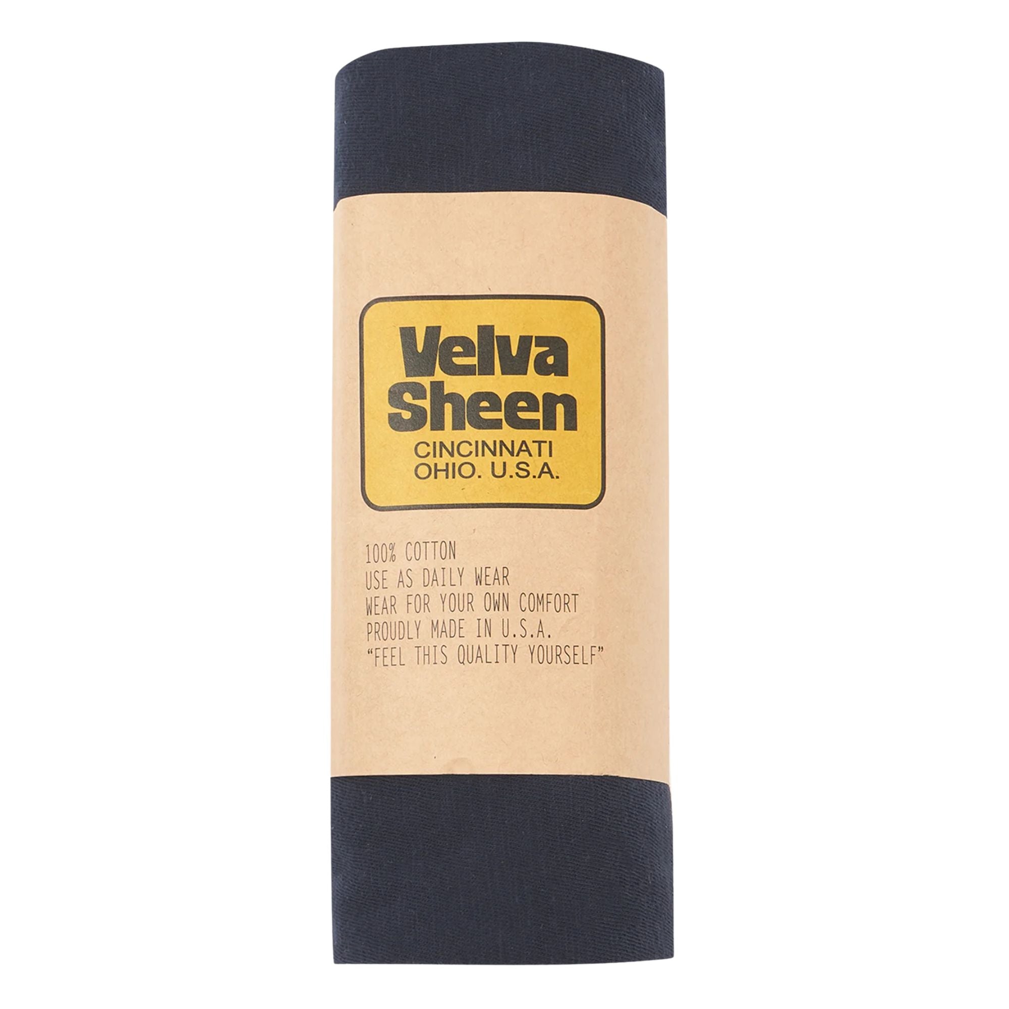 Velva Sheen Rolled Short Sleeve Crew Neck T-Shirt - Navy