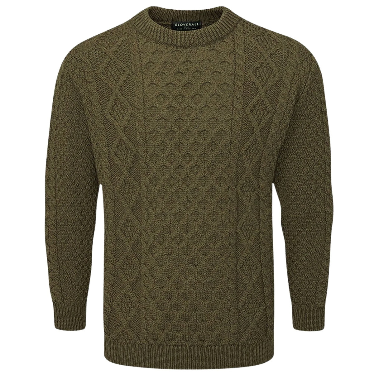 Gloverall Aran Jumper - Army Green