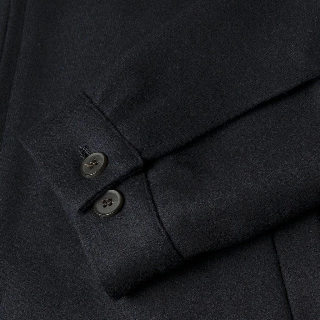 Sunspel Boiled Wool Zip Jacket - Navy