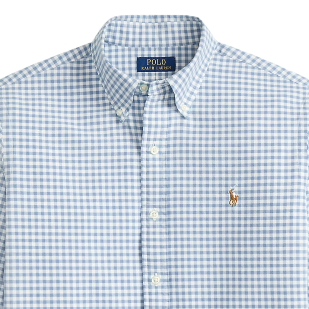 Polo Ralph Lauren Custom Fit Gingham Oxford Shirt - Blue