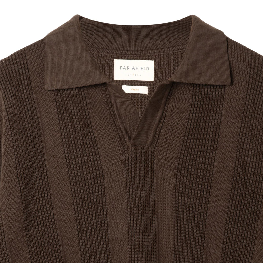 Far Afield Clifford Knitted Polo - Brown