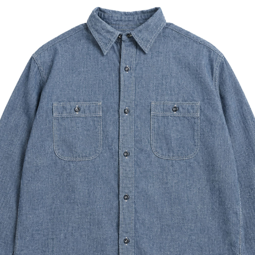 OrSlow Relax Fit Chambray Work Shirt - Denim