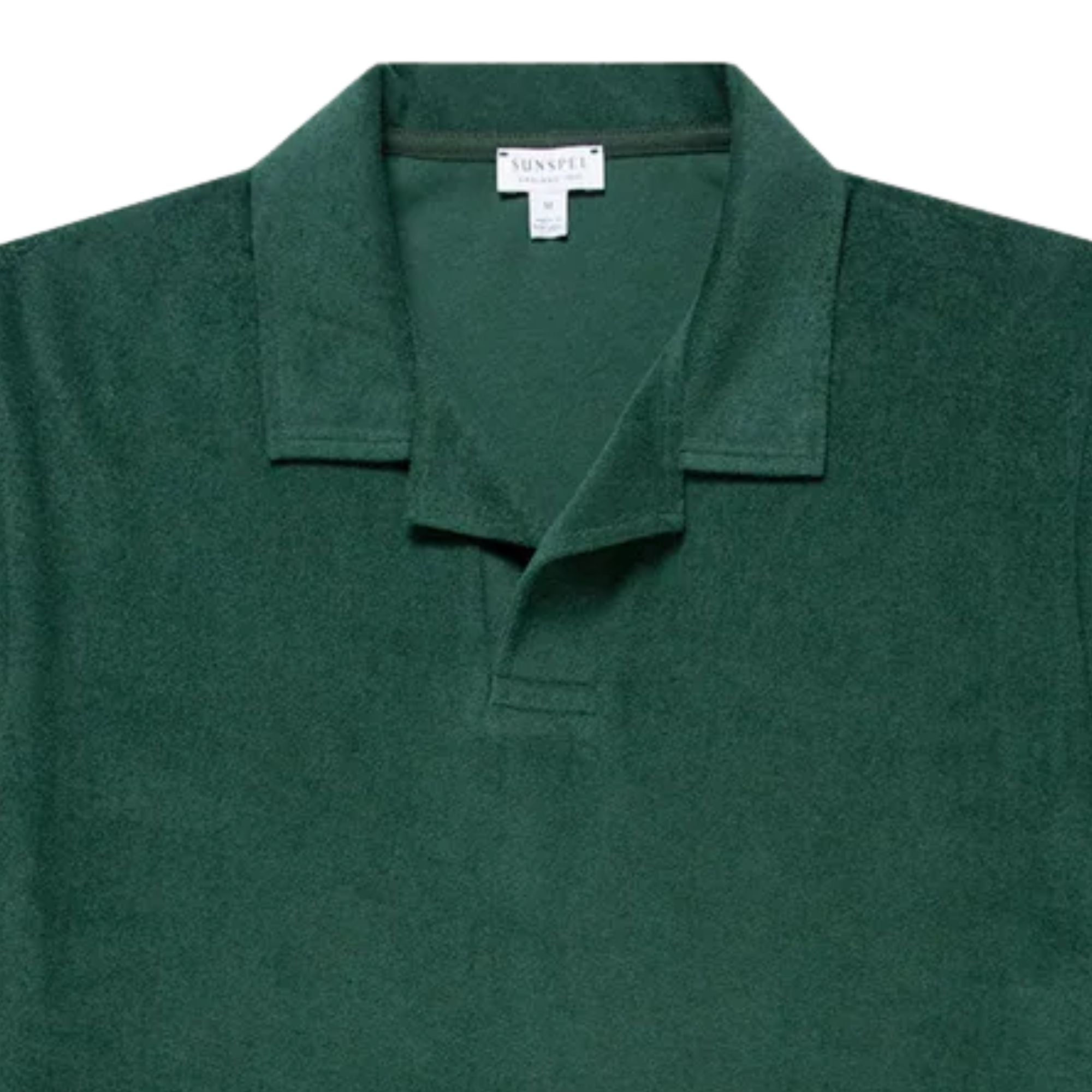 Sunspel Towelling Polo Shirt - Forest