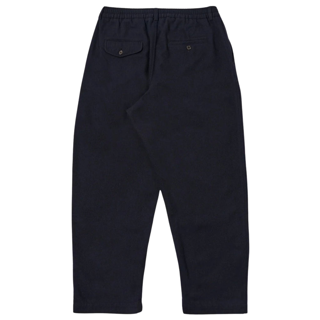 Universal Works Pleated Track Pant Robin Wool Mix - Dark Navy