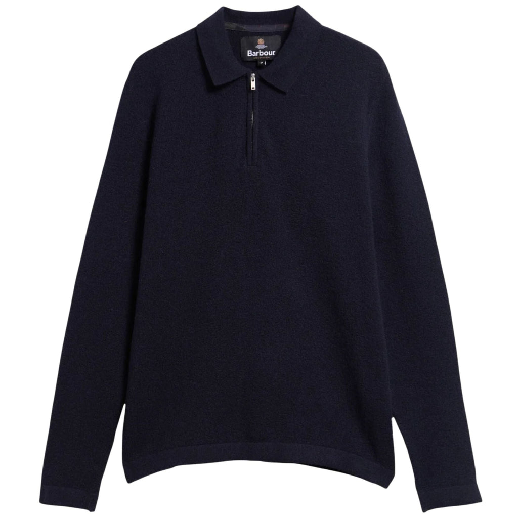 Barbour Bearsted Knitted Zip Polo Shirt - Dark Navy