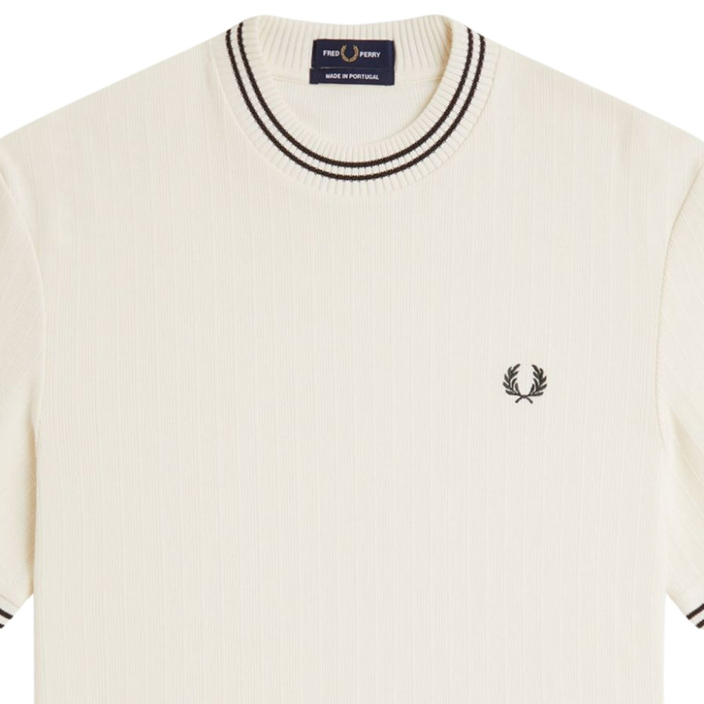 Fred Perry Ribbed Jersey T-Shirt - Ecru