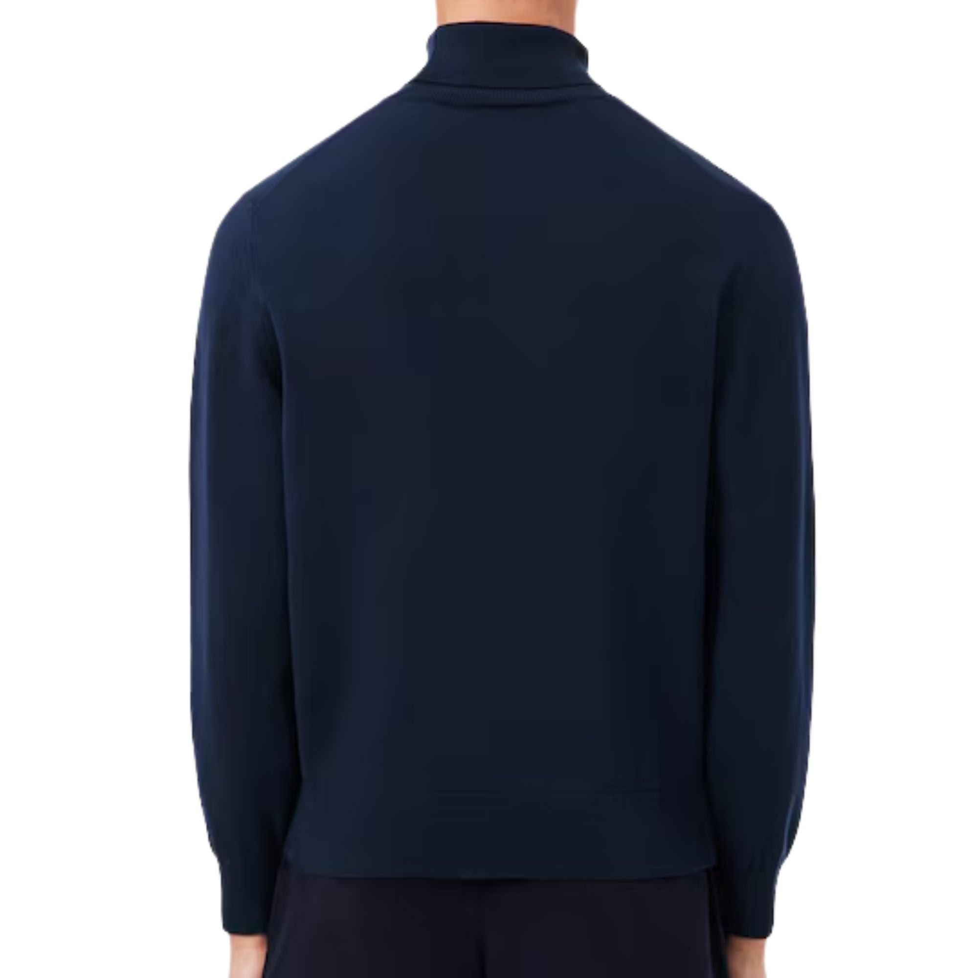Lacoste Cotton Jersey Roll Neck Sweater - Navy
