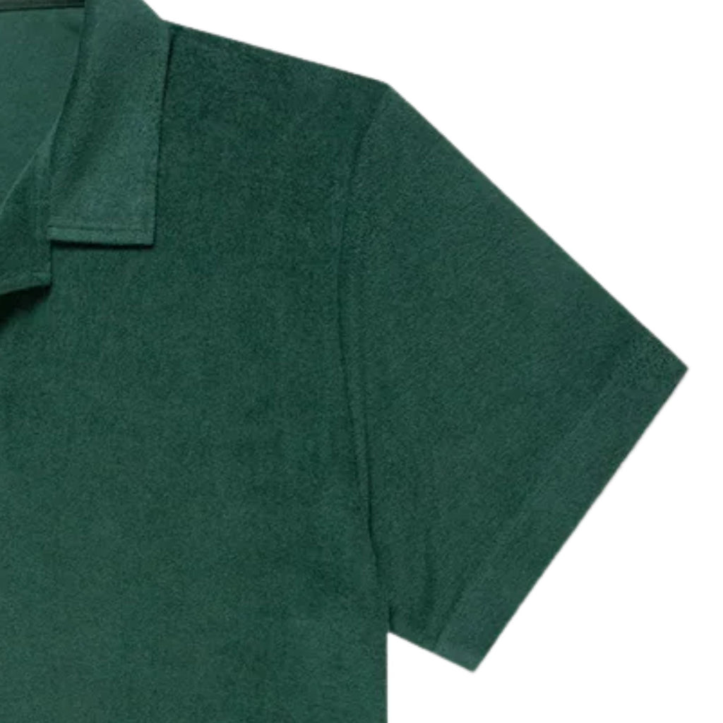 Sunspel Towelling Polo Shirt - Forest