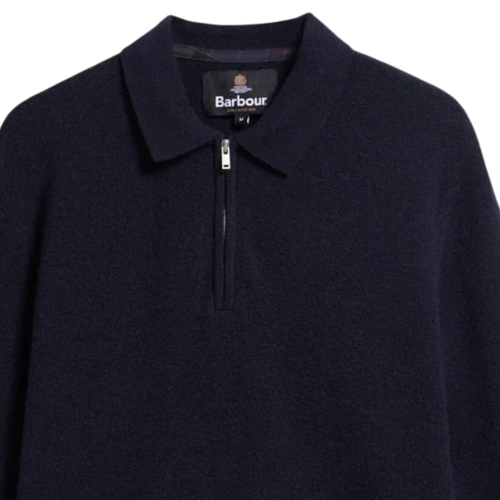 Barbour Bearsted Knitted Zip Polo Shirt - Dark Navy