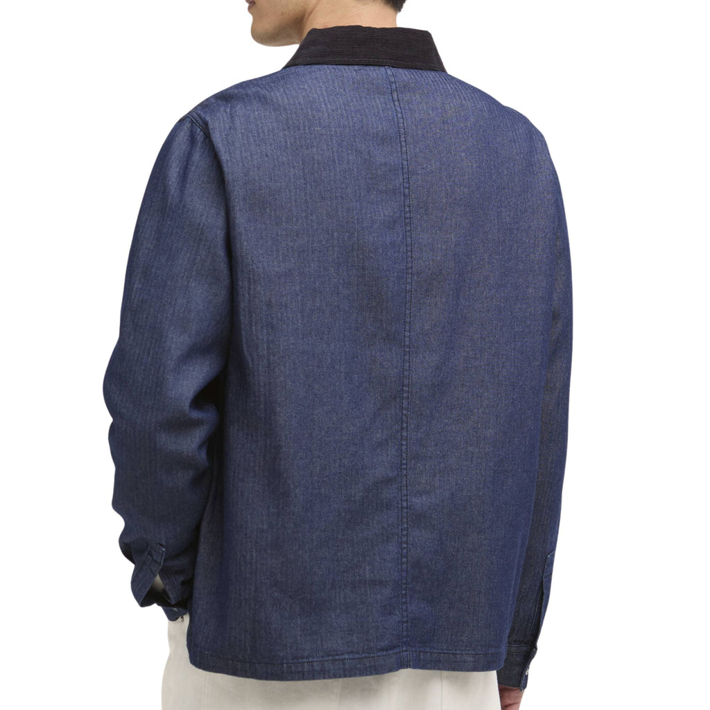 Piligan Herringbone Denim Overshirt - Indigo