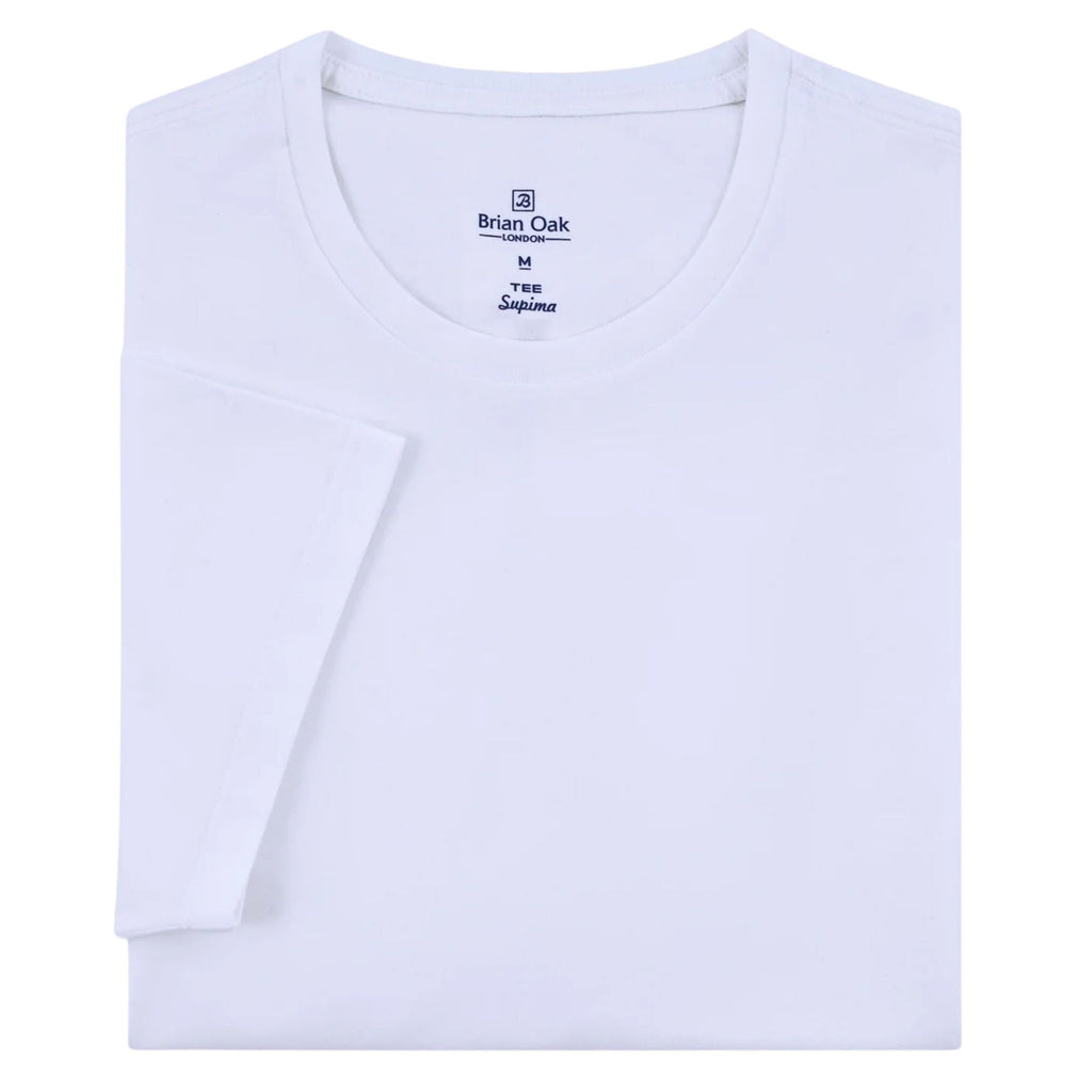 Stuarts London Brian Oak Pure Supima Cotton T-Shirt - White