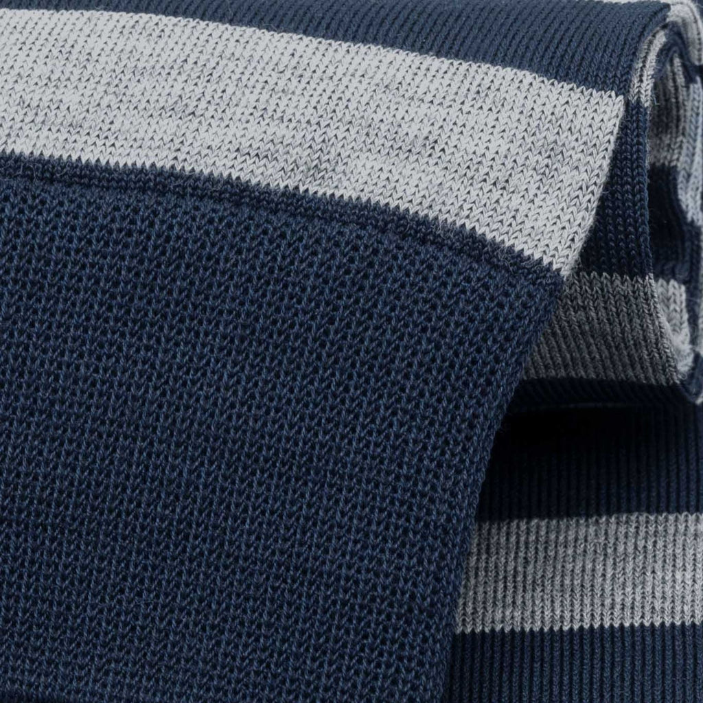 Stuarts London Brian Oak Block Stripe Socks - Navy/Grey