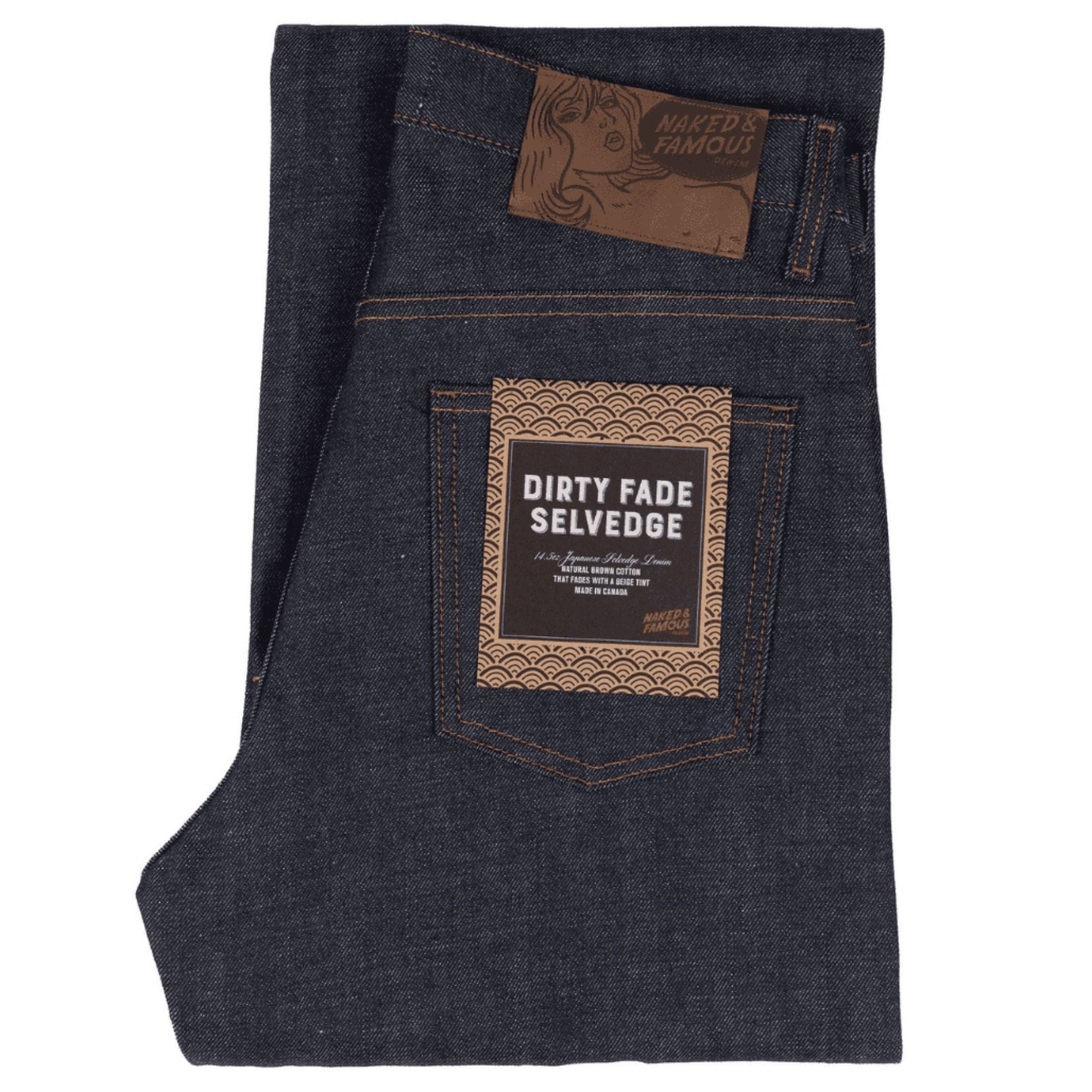 Naked and Famous Denim Weird Guy Dirty Fade Denim Jeans - Indigo
