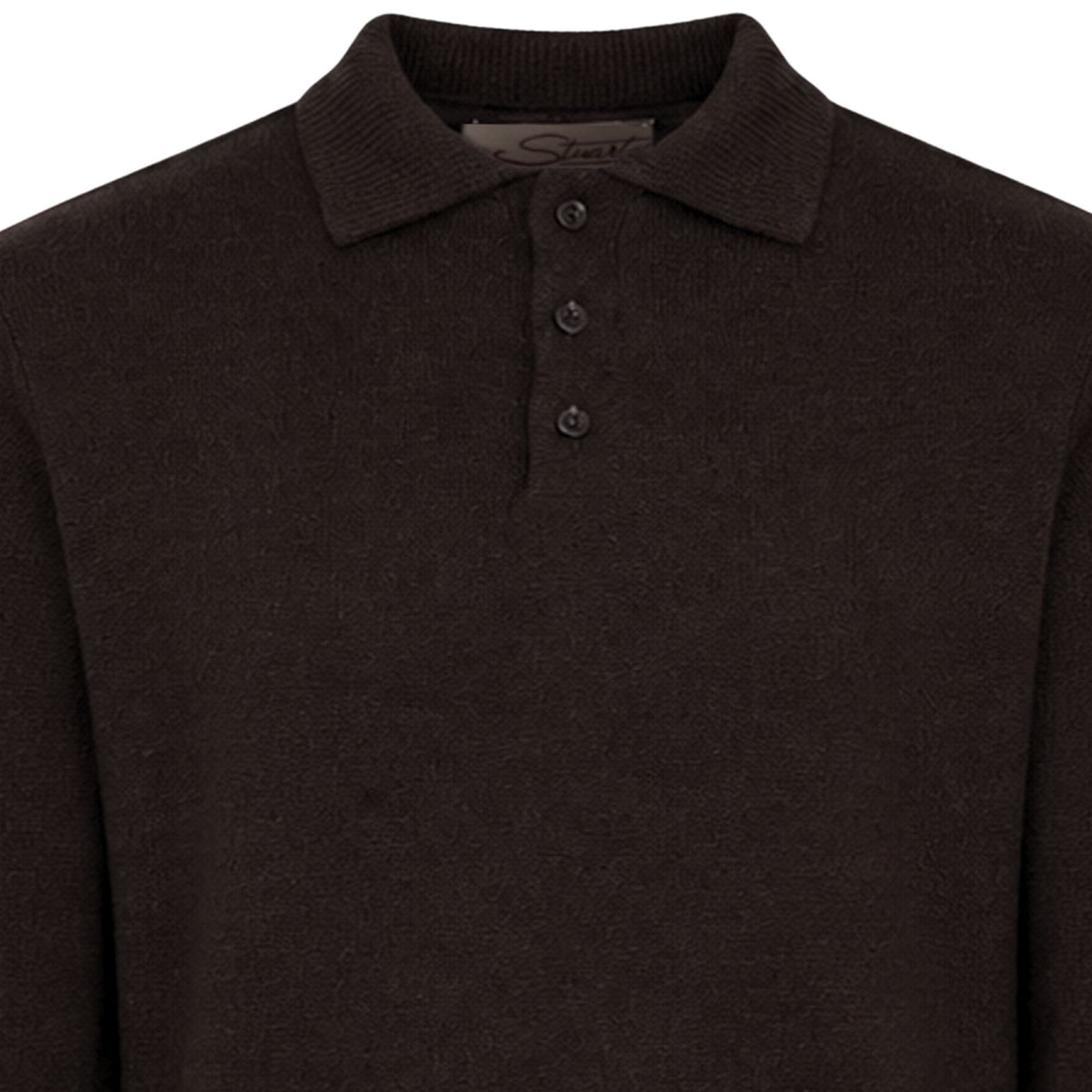 Stuarts London Mayfair Merino Polo - Dark Brown