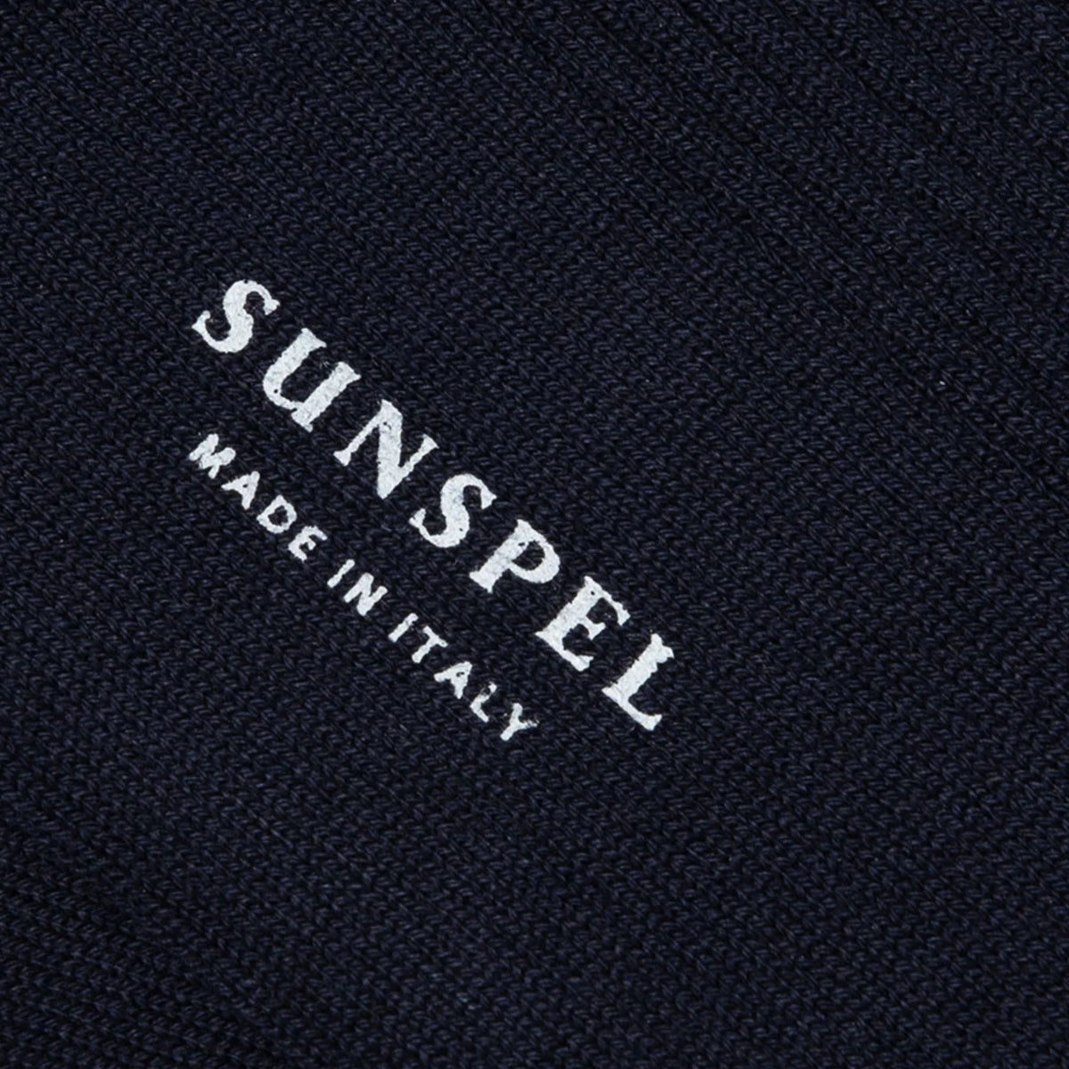 Sunspel Cotton Ribbed Socks - Navy