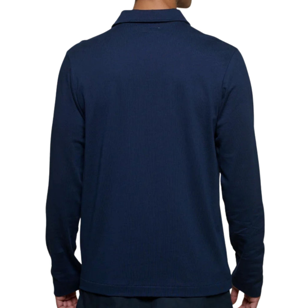 Merz b Schwanen 2MPOLO01LS Mid-Century Machine Refined Fit Polo Longsleeve - Ink Blue