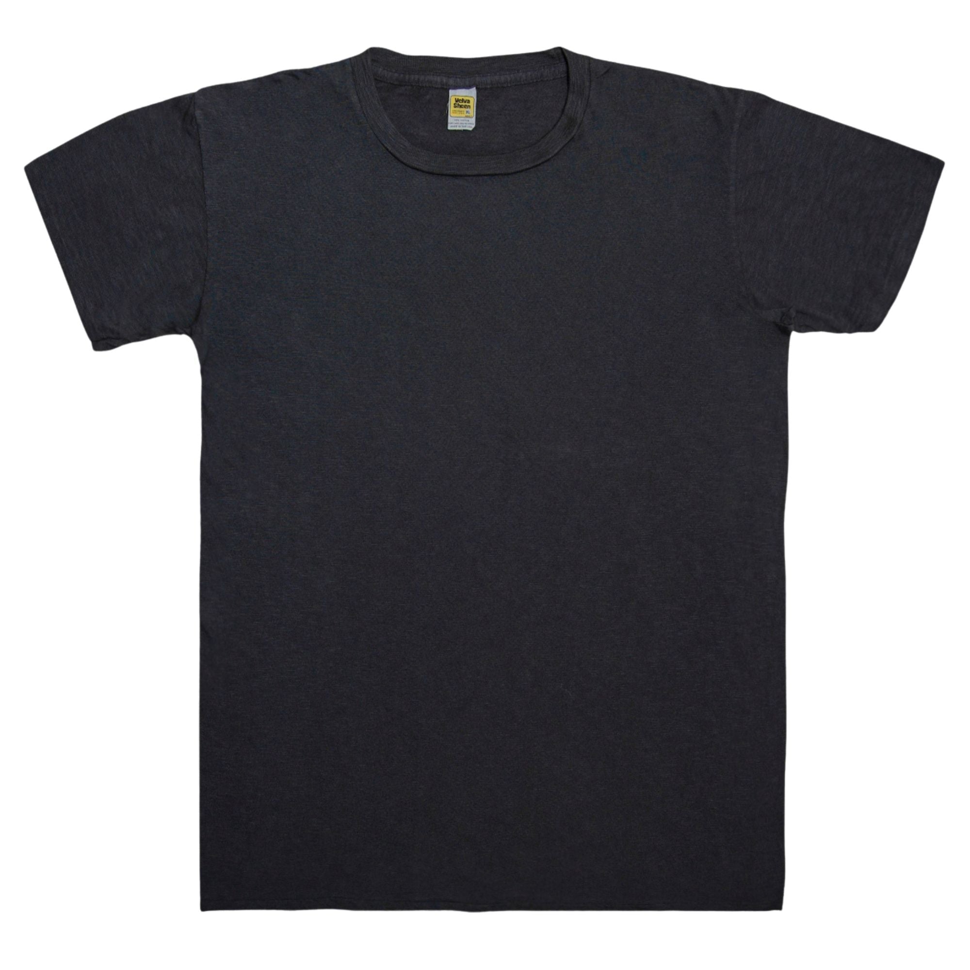 Velva Sheen Rolled Short Sleeve Crew Neck T-Shirt - Black