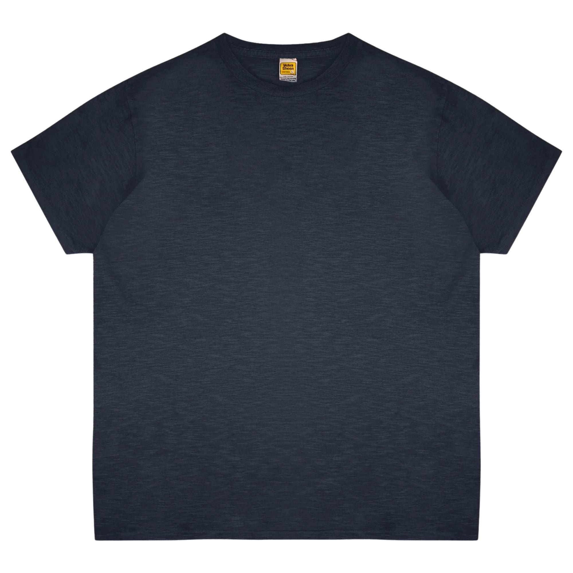 Velva Sheen Rolled Short Sleeve Crew Neck T-Shirt - Navy