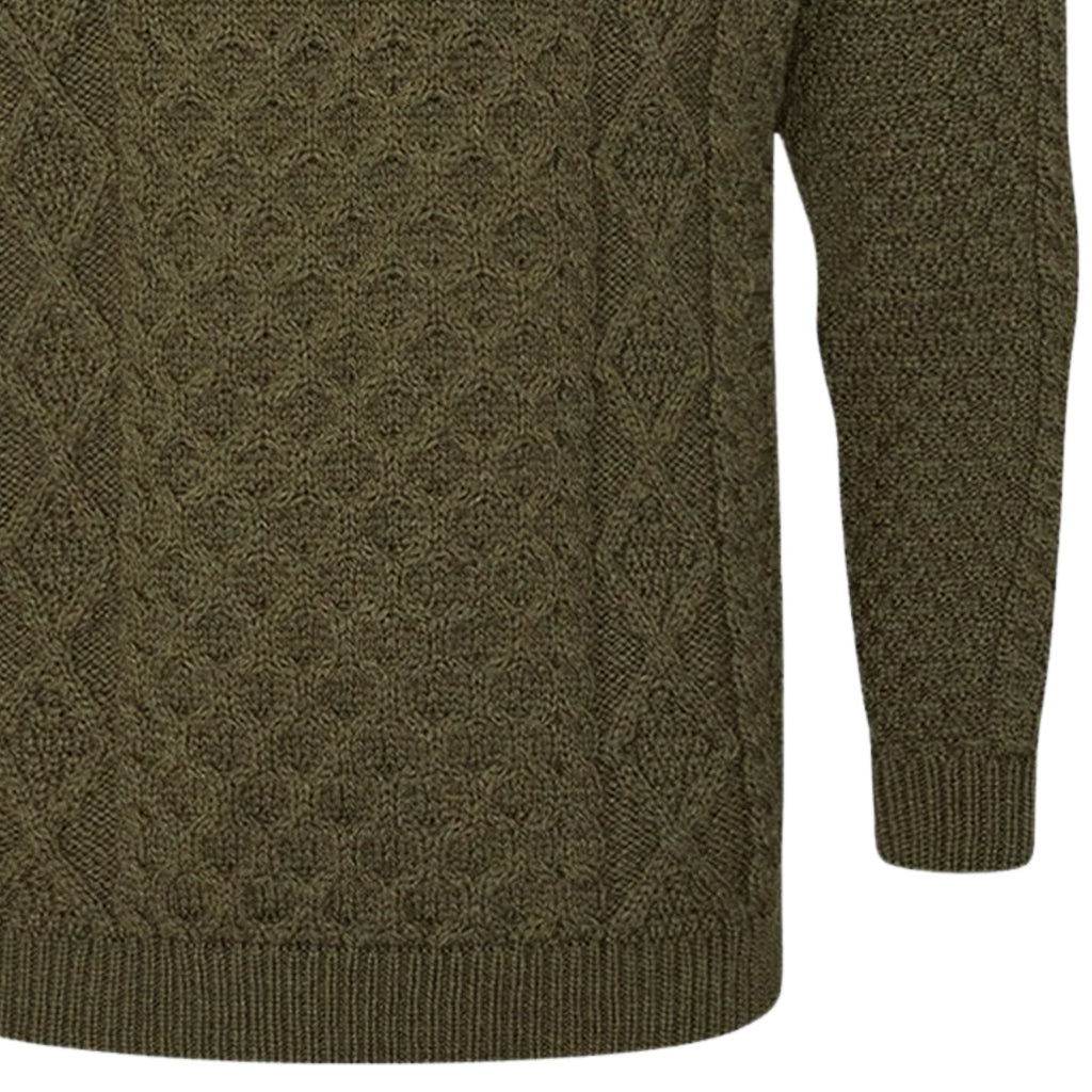 Gloverall Aran Jumper - Army Green