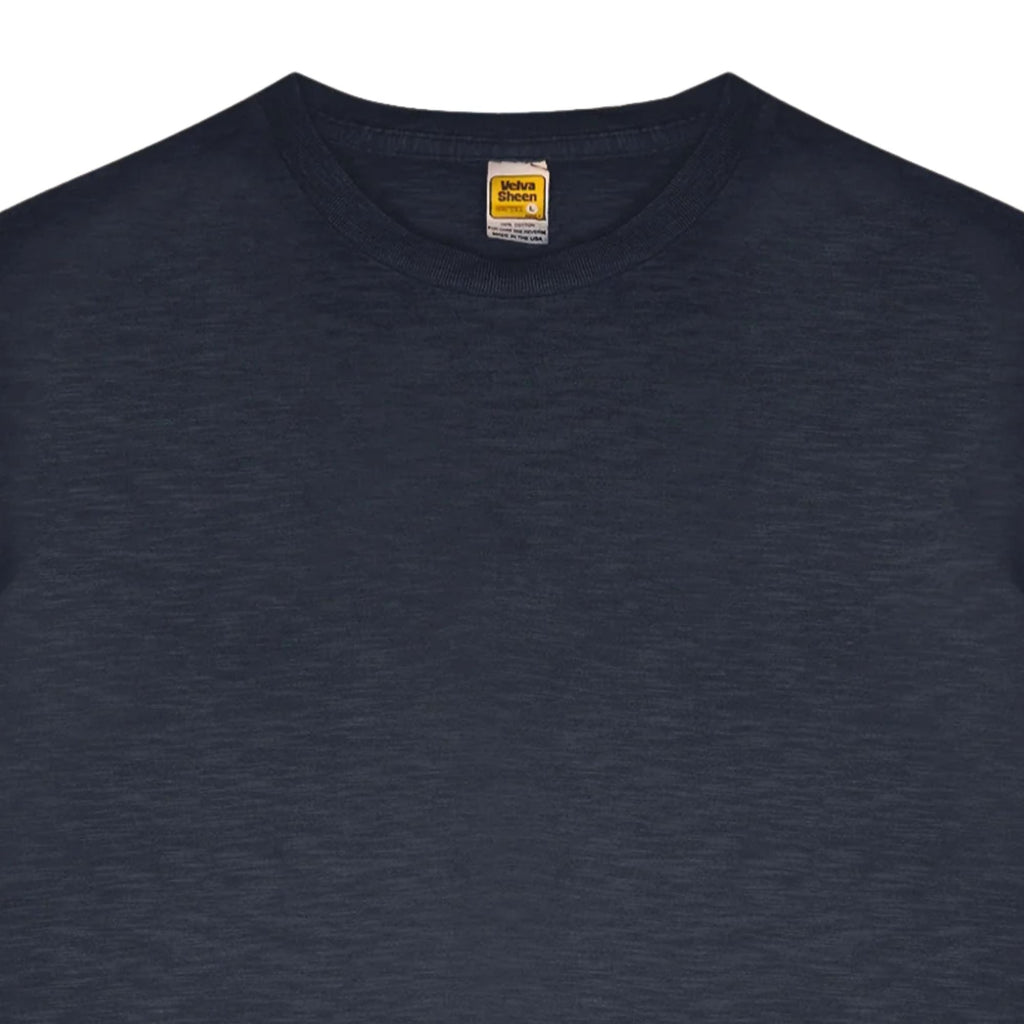 Velva Sheen Rolled Short Sleeve Crew Neck T-Shirt - Navy