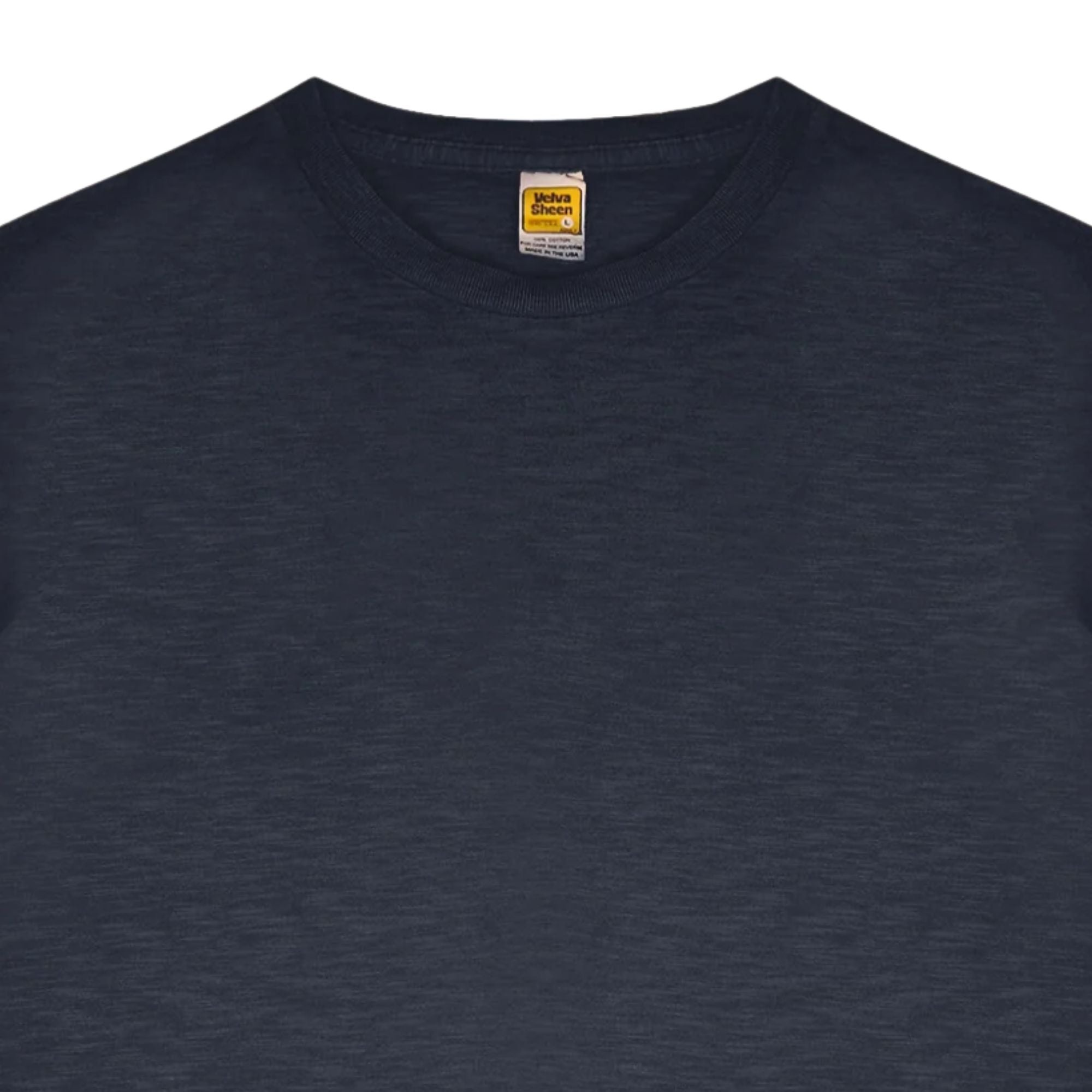Velva Sheen Rolled Short Sleeve Crew Neck T-Shirt - Navy