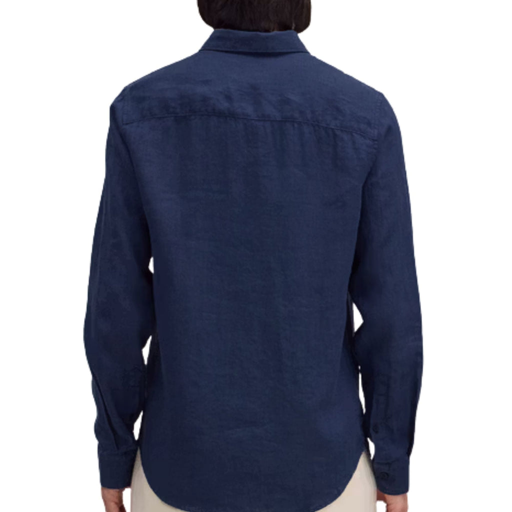 NN07 Enzo Classic Collar Linen Shirt - Navy Blue