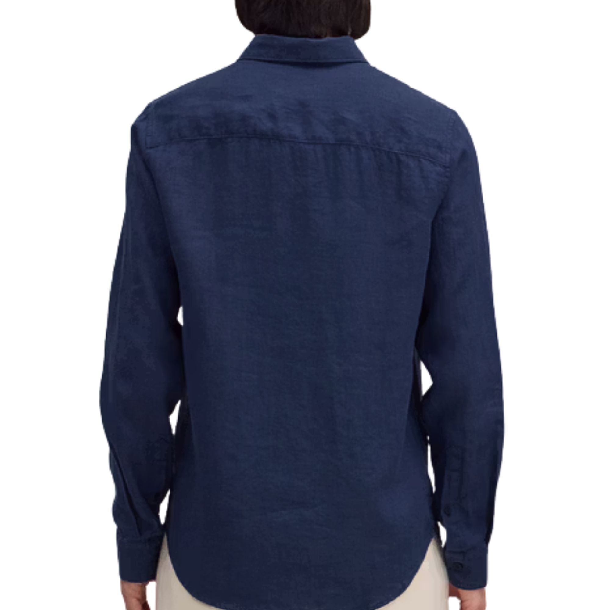 NN07 Enzo Classic Collar Linen Shirt - Navy Blue