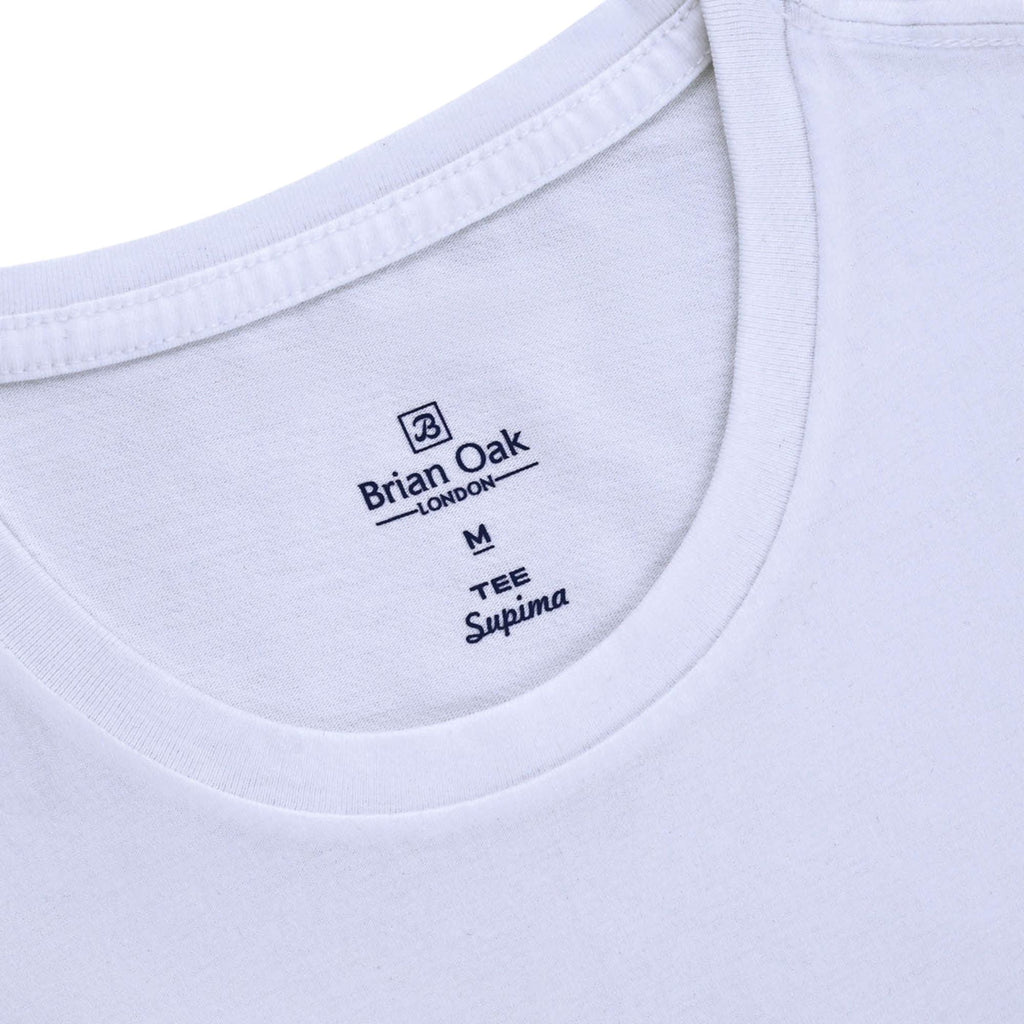 Stuarts London Brian Oak Pure Supima Cotton T-Shirt - White
