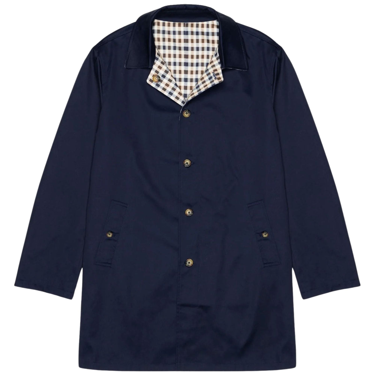 Aquascutum Archival Reversible Mid Coat - Navy