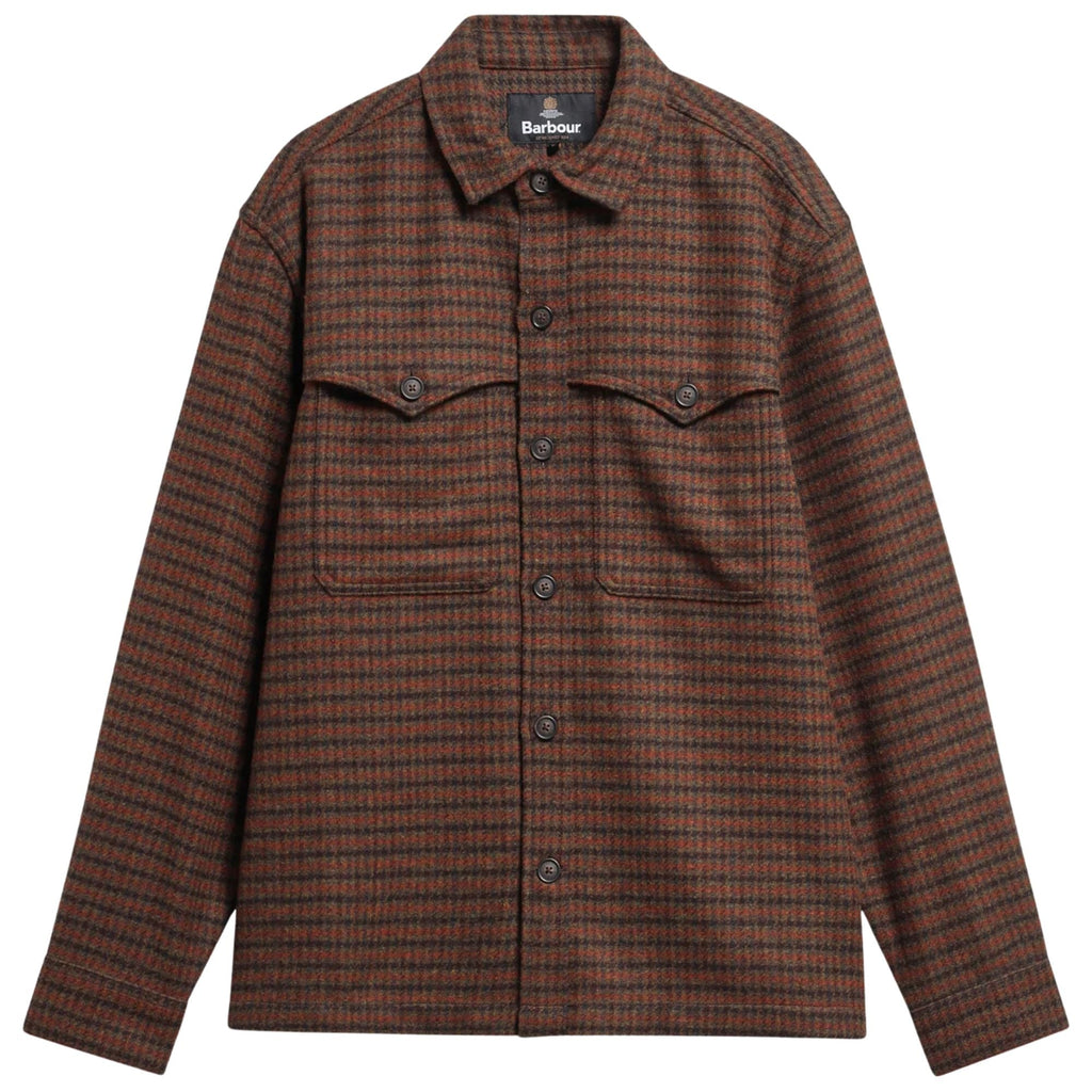 Barbour Hatfield Oversized Houndstooth Overshirt - Chesnut