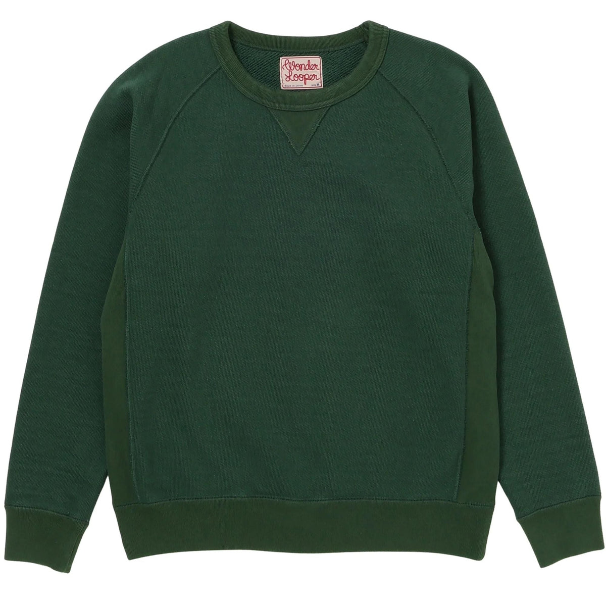 Wonder Looper Double Heavyweight French Terry Pullover Crewneck - Racing Green