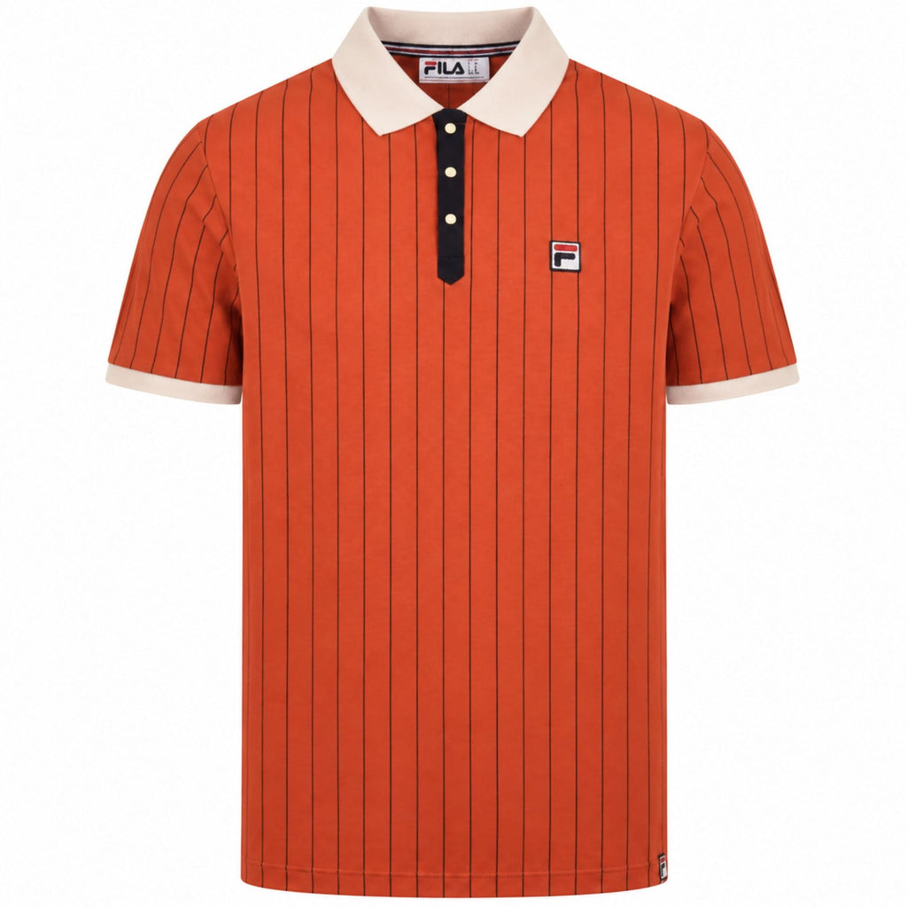 Fila Vintage BB1 Classic Vintage Striped Polo Shirt - Ochre