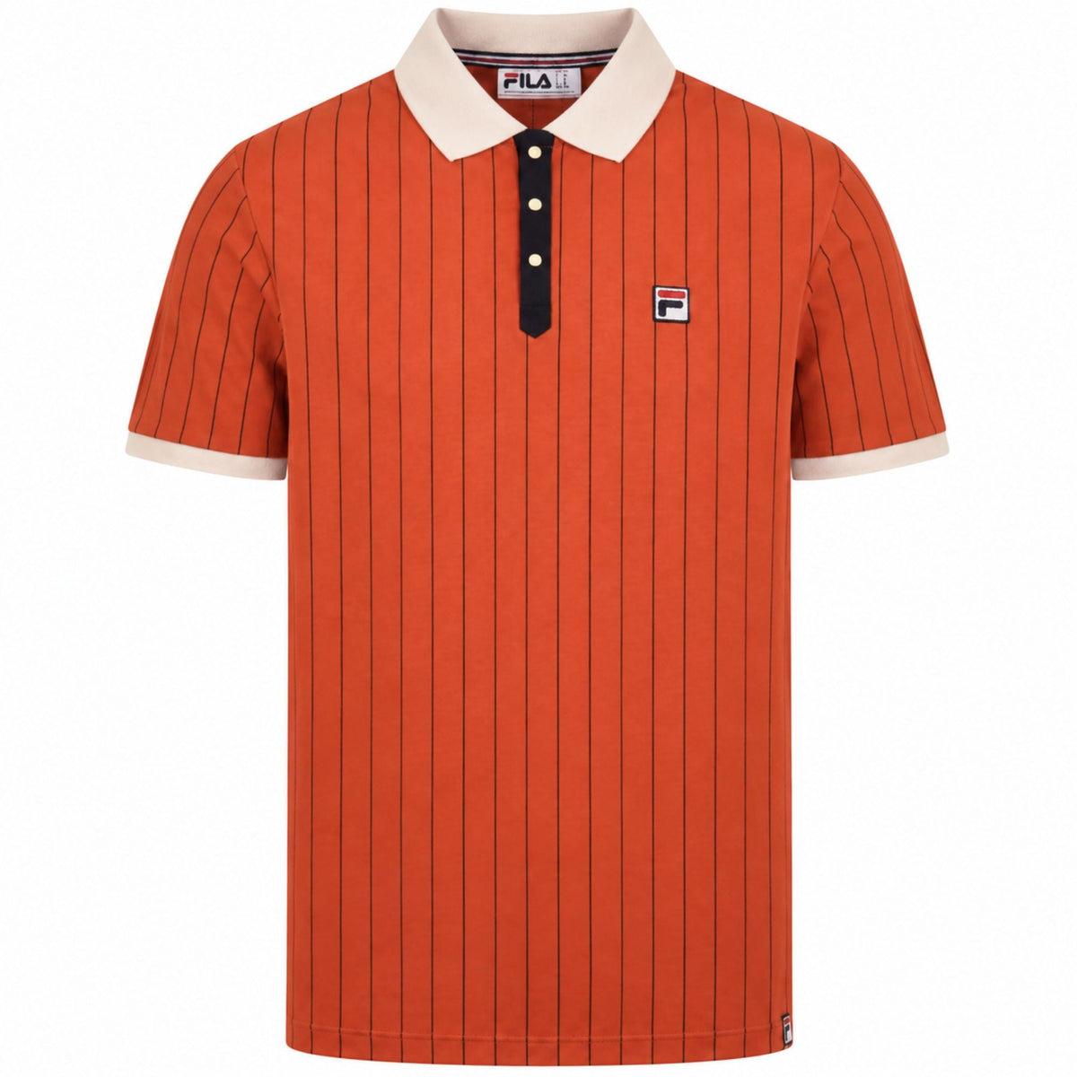 Fila Vintage BB1 Classic Vintage Striped Polo Shirt - Ochre