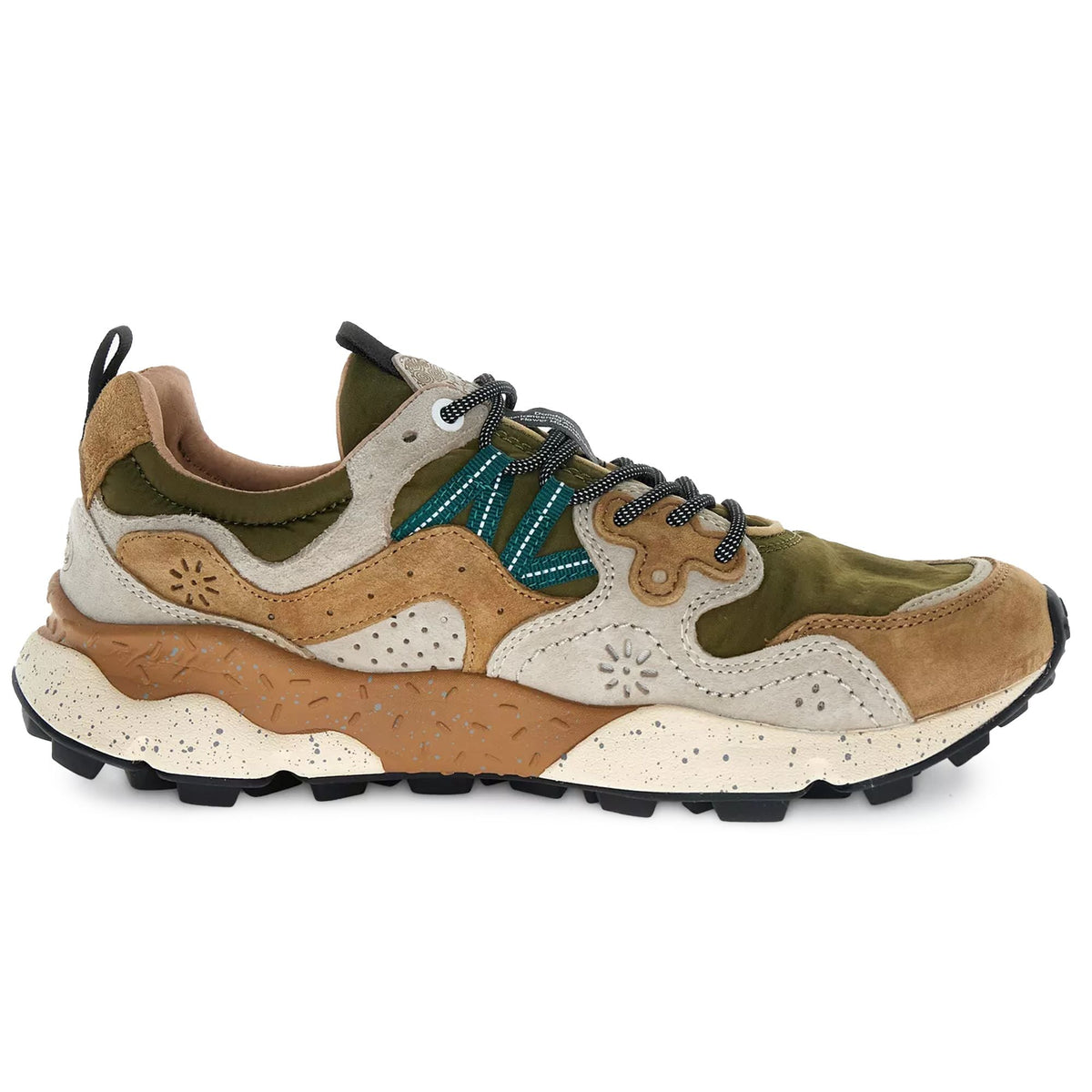 Flower Mountain Yamano 3 Man Trainers - Cream/Brown/Taupe