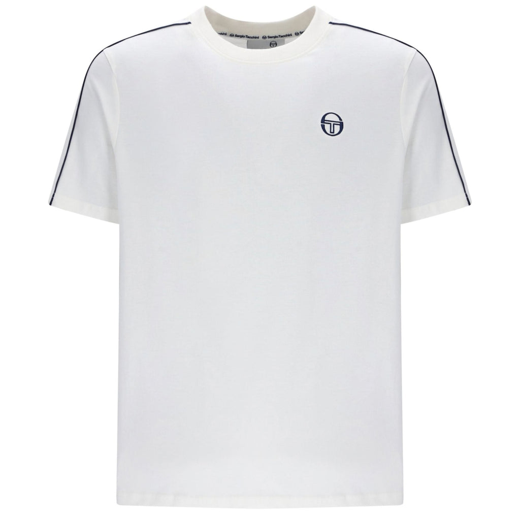 Sergio Tacchini Santis Raised Logo T-Shirt - Gardenia/Maritime Blue