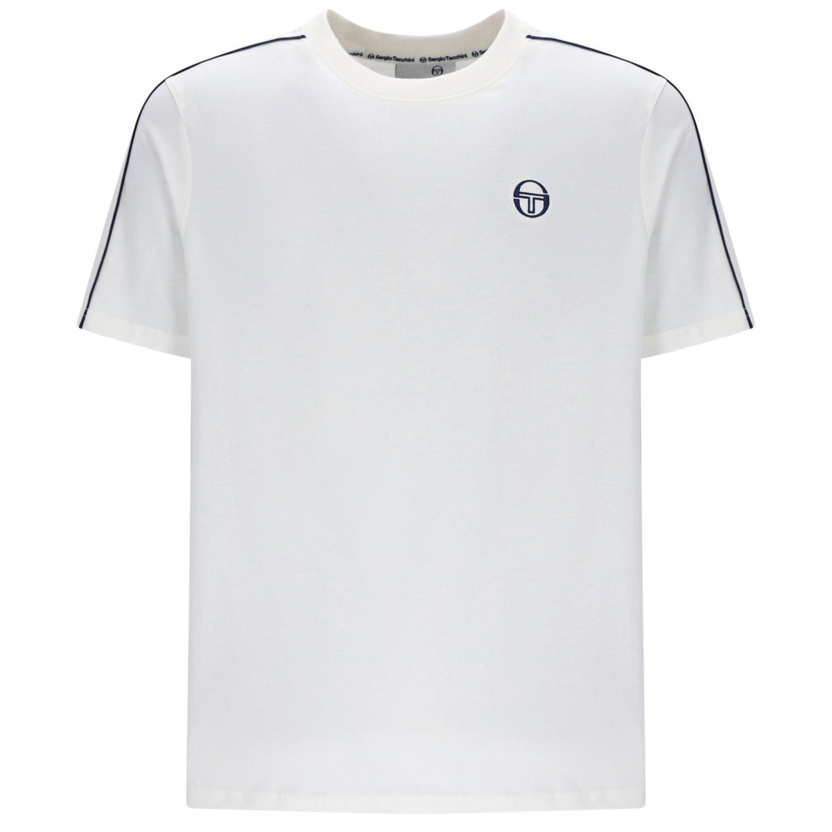 Sergio Tacchini Santis Raised Logo T-Shirt - Gardenia/Maritime Blue