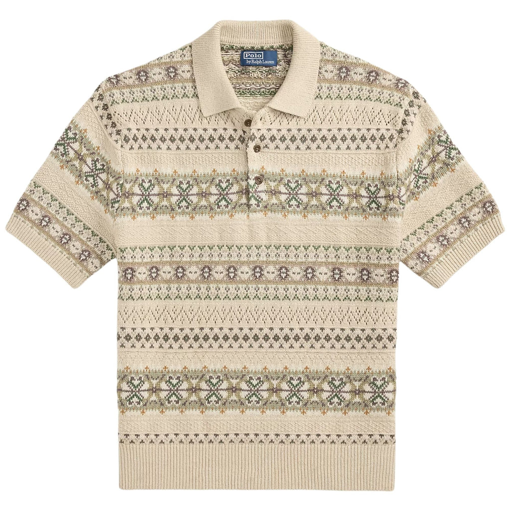 Polo Ralph Lauren Fair Isle Polo-Collar Jumper - Tan Combo
