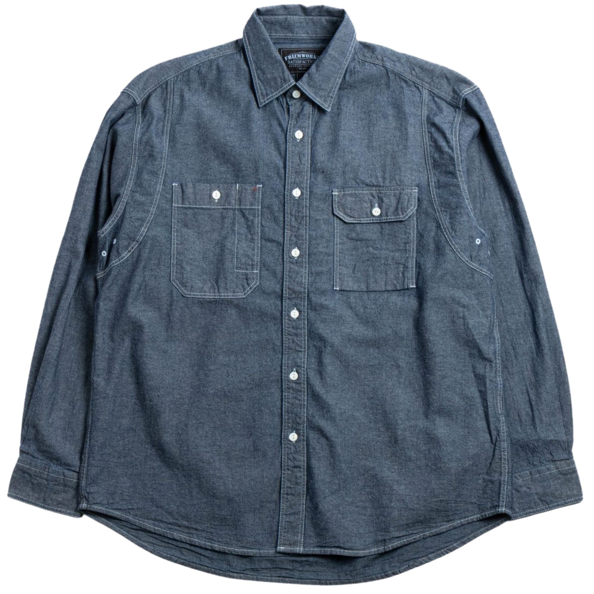 FrizmWORKS 1920s Chambray Work Shirt - Indigo
