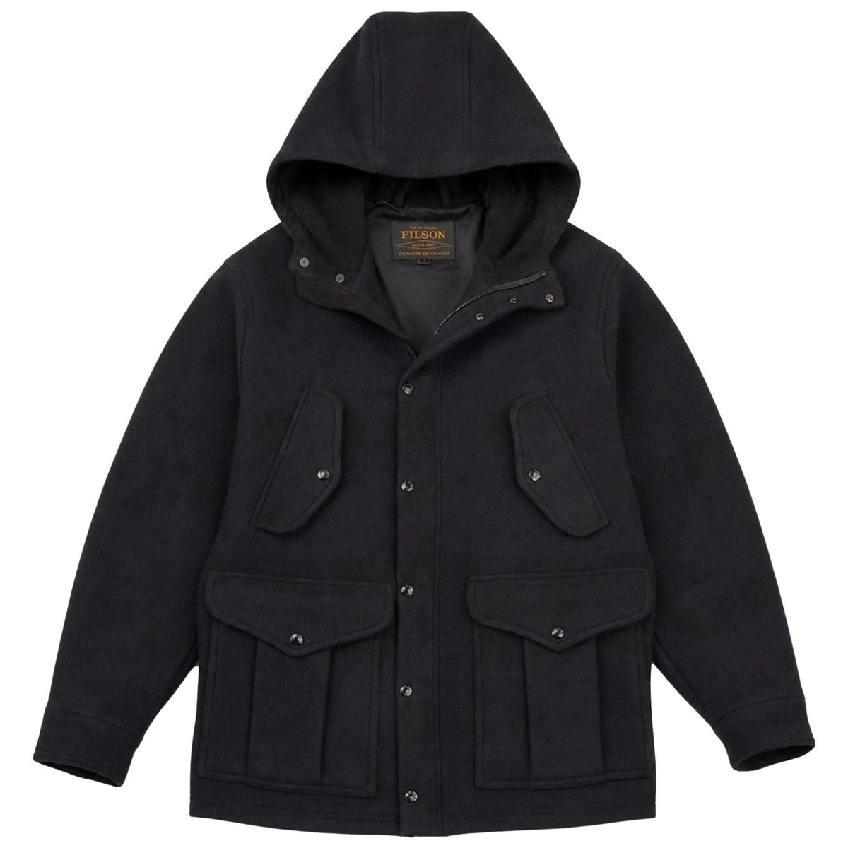 Filson Cascade Wool Mountain Parka - Navy/Black Plaid