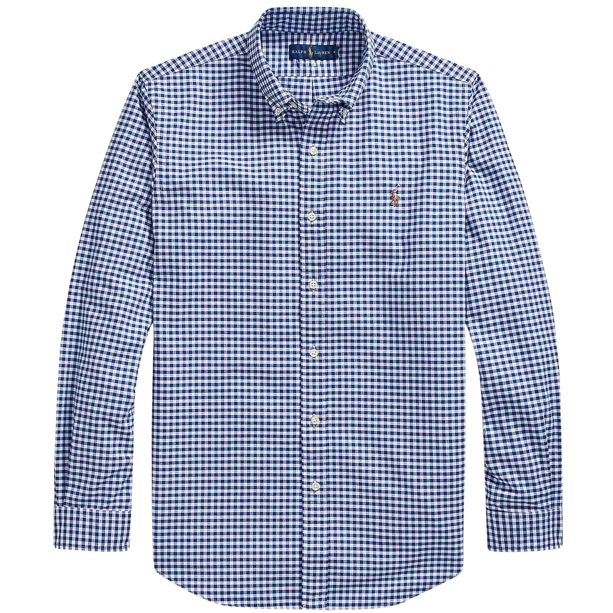 Polo Ralph Lauren Custom Fit Oxford Shirt - Blue and White