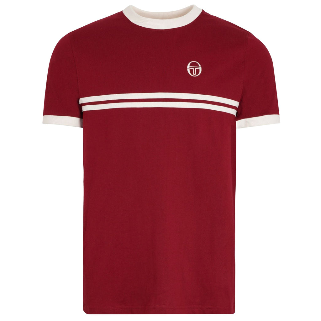 Sergio Tacchini x Stuarts Supermac T-Shirt - Merlot/Buttercream