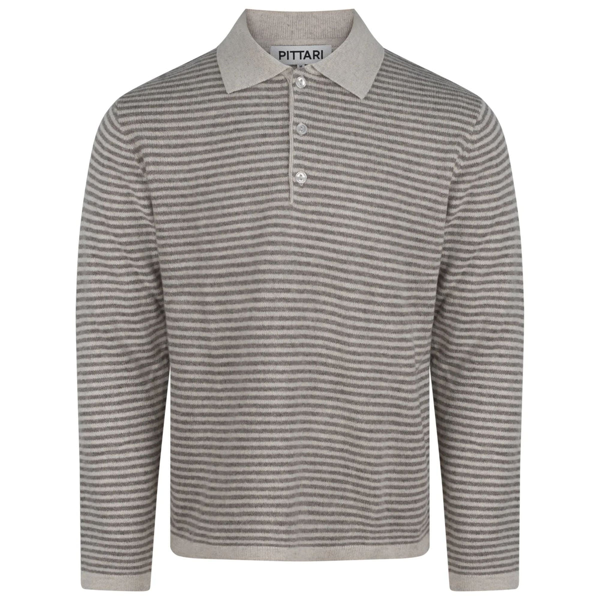 Pittari Trent Long Sleeved Lambswool Polo - Clay/Vole