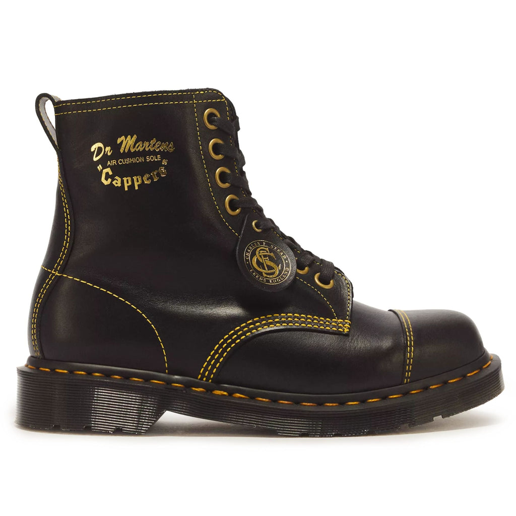 Dr. Martens Made In England 1460 Cappers Classic Calf Leather Lace Up Boots - Black