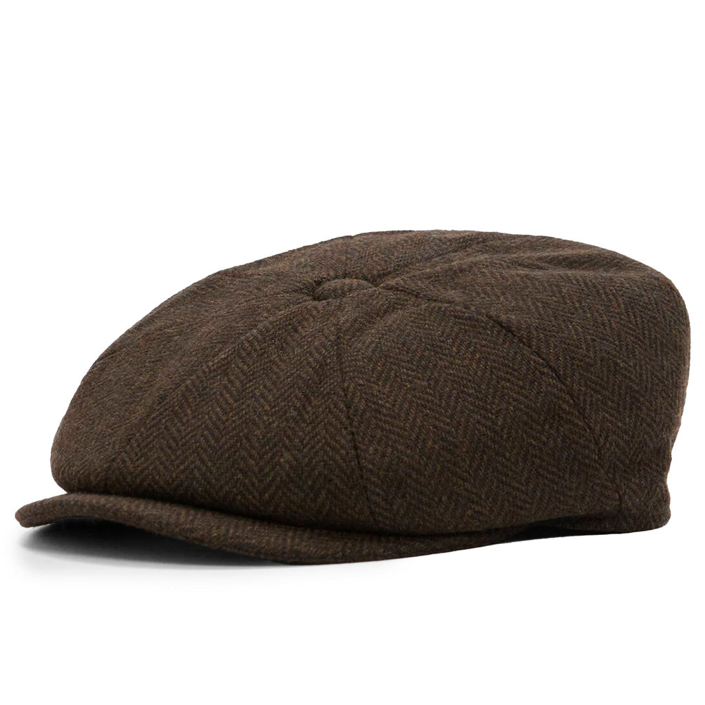 Barbour Fyne Tweed Baker Boy Cap - Dark Brown