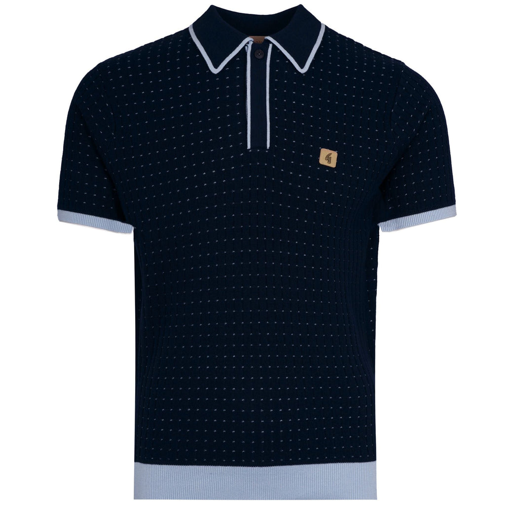 Gabicci Vintage Osbourne Knit Polo - Navy