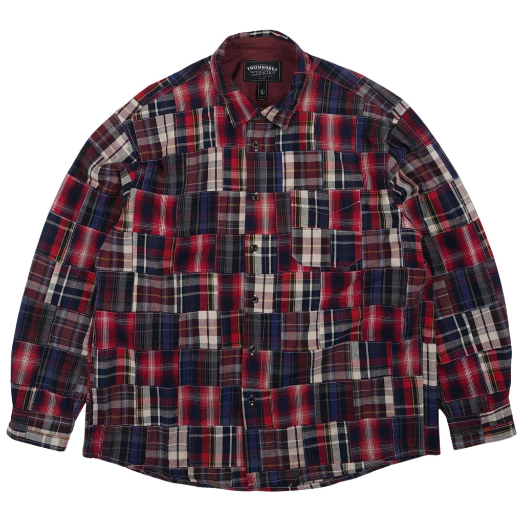 FrizmWORKS Madras Patchwork Relaxed Shirt - Wine