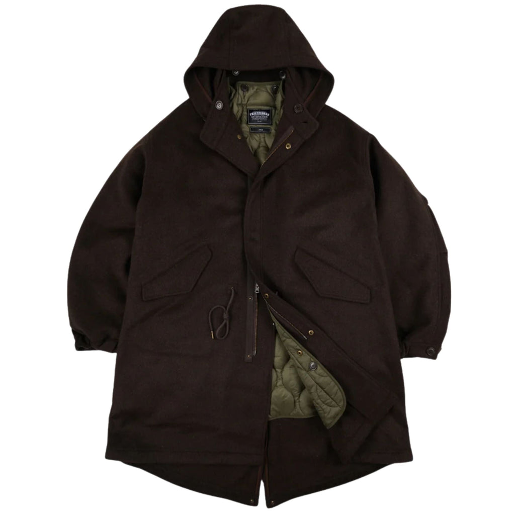 FrizmWORKS Wool Vincent Fishtail Parka - Brown